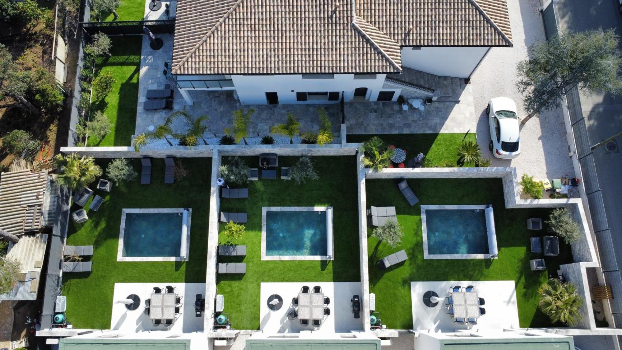 Etoile Du Berger Saint Aygulf 3 Villas Et 4 Appartements Jardin Individuel Et Piscine Chauffee En Saison - La Mer Et Les Plages 450 M Kültér fotó